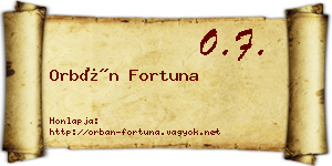 Orbán Fortuna névjegykártya